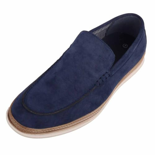ABSOLUTE FOOTWEAR Mens Easy Slip On Casual Boat Deck Shoe Loafer, Navy, UK 8 / EU 42
