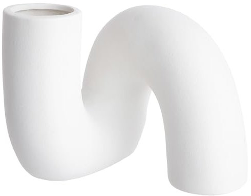 BUTLERS Set 2X Vase Steinzeug 16cm Pipe | Moderne abstrakte Keramik Vasen | Dekoration für einzelne Blumen und Trockenblumen