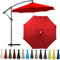 QSZTJJ Auvent De Remplacement pour Parasol 2m-4m 6/8 Bras, Toile De Parasol Déporté Remplacement Convient Pour Le Jardin De La Cour Protection UV (Red,8 Ribs-4m(13ft))