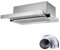 Telescopic Cooker Hood 60cm, 18m³/min Built-in Extractor Hood, with LED Light, 2 Speeds Integrated Kitchen Extractor Fan, for Small Kitchens, Apartments, and Rental Houses