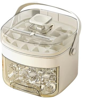 Eiswürfelbehälter Mit Deckel Und Behälter, 48 Eiswürfelformen, Wiederverwendbare Eiswürfelbereiter Für Den Gefrierschrank, Alle Eiswürfel In Einer Presse Herauslösen, mit Eiskratzer, Antihaft