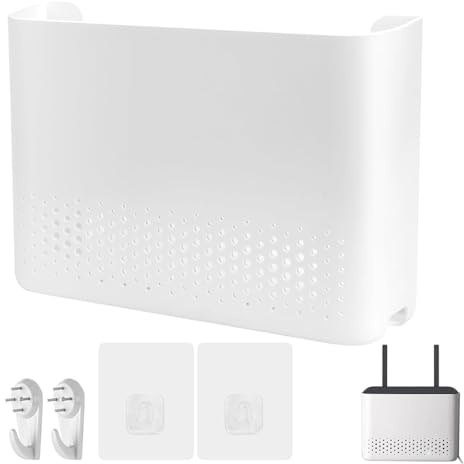 MOERAE Router Ocultar, cable oculto, caja de router blanco, caja WiFi ABS, caja de pared para mesa/pared