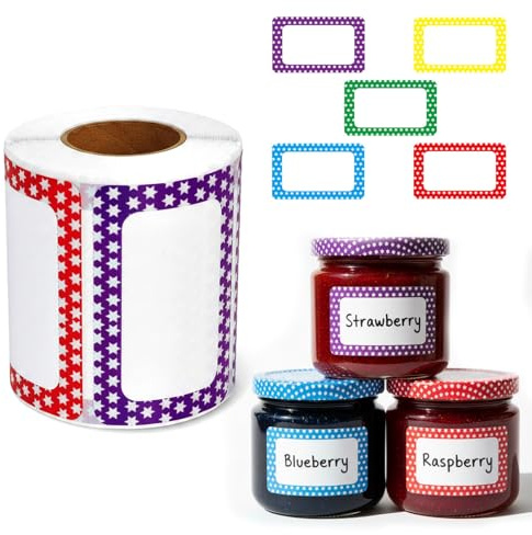 300 Stück Etiketten Selbstklebend, 9x6CM Beschriften, Schule zum Beschriften, Hochwertige Beschreibbare Klebeetiketten, Marmelade für Gläser, Für Marmeladengläser Flaschen Gewürzgläser
