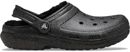 Crocs Classic Fuzz Lined Glitter Clog Black Size 3 UK Men/ 4 UK Women