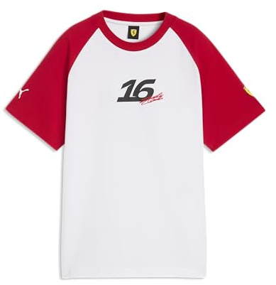PUMA Scuderia Ferrari F1 Herren Leclerc Fahrer-T-Shirt - Rosso Corsa | Kurzärmel mit Rundhalskragen, Teaminspiriertes Design und Branding, Fans und Enthusiasten ist, Offiziell lizenziert