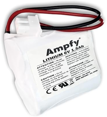 Batteria BAT302891 6 V 1,5 Ah 1500 mAh | SIRENE Allarme Sostituzione Compatibile con Visonic GP2CR123A / 103-302891/103-302915 / GP2CR123A-C/BENTEL BW-BAT891-6V ETC..