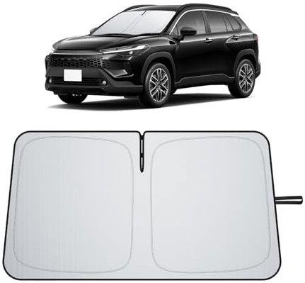 BIXUAN Parasol para Parabrisas Delantero Compatible con Toyota Corolla Cross 2021-2025 2026 Auto Parasol Cubierta para Parabrisas, Parasol Plegable con Protección UV Parasol Accesorios