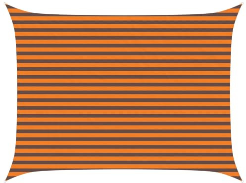 vidaXL Sonnensegel Orange und Braun 4 x 3 m 100% Polyester Oxford, Moderner Balkonschatten, rechteckiges Garten-Markise, UV-beständig, Poolabdeckung, wetterfester Schutz