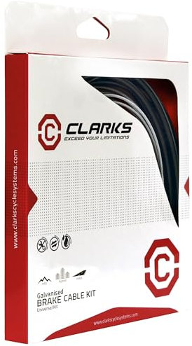 Clarks Cycle Systems Galvanised Road/MTB Brake Inner & Outer Cable Kit, Black, Front & Rear