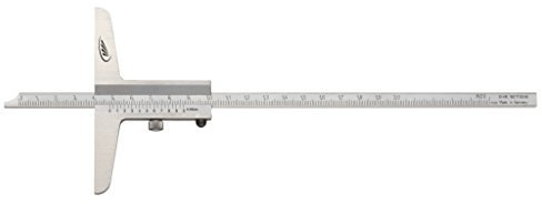 HELIOS-PREISSER 0282201 Tiefenmaß mit gerader Messstange aus rostfreiem Stahl, 150 x 100 mm