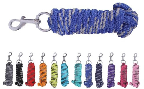 NETPROSHOP Anbindestrick Pferde Führstrick mit Karabinerhaken 2 Meter, Farbe:Blau