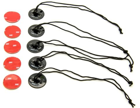 PROtastic 5 x Kamera Tethers & 3 m Aufkleber für GoPro und SJCAM Action Kamera Helmhalter