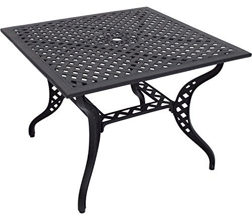 Lesli Living Tisch Kaffeetisch Gartentisch Trafalgar Square Guss-Aluminium British Design viereckig 100x100 cm