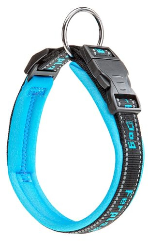 Ferplast Collare Cane SPORT DOG, Collare per Cani, Collare Cani Taglia Grande, Soffice Imbottitura, Cuciture riflettenti, Etichetta per nome dell'animale, Misura: 2,5 cm (45-55 cm), Blu