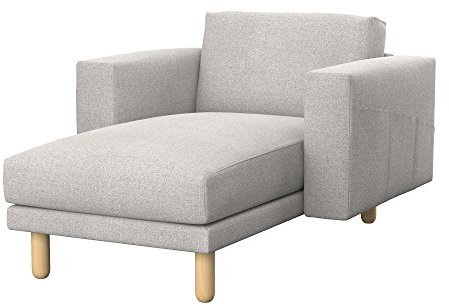 Soferia Kompatible Ersatzbezug fur NORSBORG Freistehende Recamiere, Stoff Naturel Beige (FLECKENBESTÄNDIG), Beige