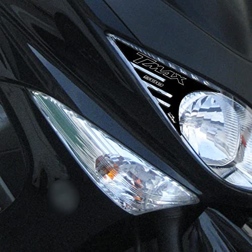 Resin Bike Adesivi Scooter Compatibile con Yamaha Tmax 500 2008-2011. Protezione Palpebre Fanali Maxiscooter da Urti e Graffi. Coppia Adesivi 3D Resinati - Nero