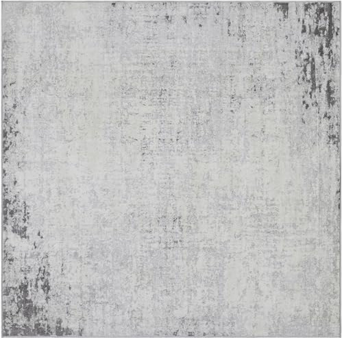 Livabliss Alix Abstract Rug - Area Rug 200 cm - Modern Marble Design, Soft Luxurious Easy Care Medium Pile, Ivory and Grey, for Living Room, Dining Room, Lounge, Kitchen, Bedroom