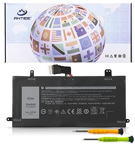 ANTIEE 42Wh J0PGR Laptop Akku Kompatibel mit Dell Latitude 5285 2-in-1, Latitude 5290 2-in-1 Series T17G T17G001 T17G002 0J0PGR JOPGR 0RDYCT RDYCT 1WND8 X16TW 0X16TW 0FTH6F FTH6F 7.6V 5250mAh
