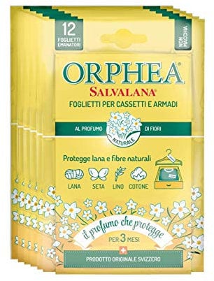 Orphea Salvalana pour tiroirs et armoires, pour Laine et vêtements Toute la Saison, Lot de 6 Feuilles (Fleurs)