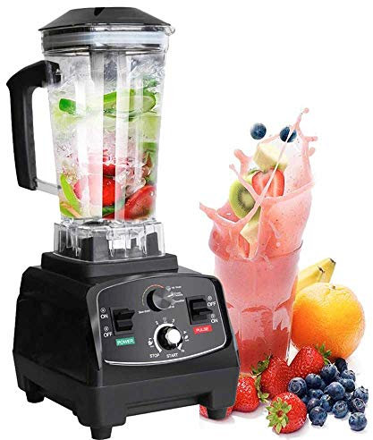 GEMAT HD-200D Smoothie Maker 2200W Food Blender 2L BPA-Free Glass Jug Blender Food Processor Ice Crusher Personal and Commercial High-Speed Milkshake Blender (Black)
