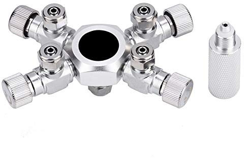 Shanrya Splitter Regulator, CO2-Verteiler aus Aluminiumlegierung, CO2-Verteiler, für Fischteich-Aquarium(4-Way)