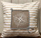 1 Maritime Kissenhülle, Kissenbezug,Landhausstil Kissen *Kompass* beige/weiß gestreift