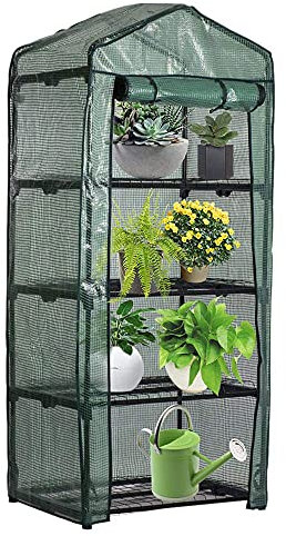 ATopoler Housse de rechange en PVC renforcé pour serre de jardin à 4 niveaux - Petite couverture portable pour plantes de jardinage - 160 x 70 x 50 cm (sans étagère)