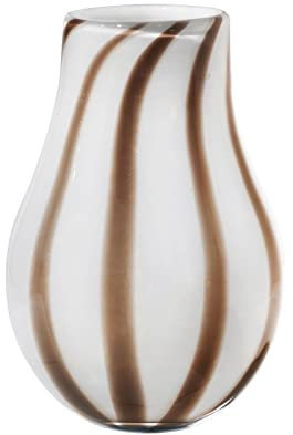 Broste Copenhagen Vase, Glas, Weiß Taupe, 22