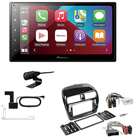 Pioneer SPH-DA160DAB 2-DIN Autoradio CarPlay Android Auto Bluetooth DAB USB passend für Mitsubishi Mirage ab 2013 mit Lüftungsgitter