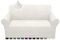 Earnmore Super Stretch Sofabezug 1 Stück Universal Couchbezug für Hunde Katze Elastische Jacquard Sofahusse mit Armlehnen (2 Sitzer, Creme)