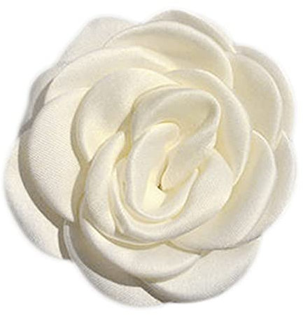 Pince à cheveux florale blanche laiteuse artificielle camélia rose crocodile