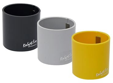 KalaMitica - Lot de 3 Cylindres Magnétiques 6,5 cm - Plomb, Glace, Jaune - Boîtes de Rangement, Porte Marqueurs ou Cache-Pots Aimantés pour Tableau Magnétique Mural
