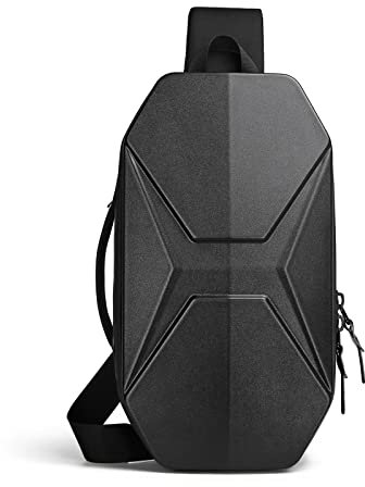 FANDARE Brusttasche Sling Bag Umhängetasche mit USB-Ladeanschluss Herren Schultertasche Grosse Kapazität Crossbody Bag für Outdoor Sport Wandern Radfahren Reisen Wasserdichtes Eva Schwarz