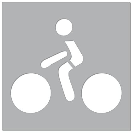 Signaletique.biz Pochoir Piste Cyclable en PVC 5 mm pour Marquage au Sol, 800 x 800 mm avec Pictogramme Vélo 690 x 590 mm