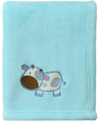 CREVENT Kuschelige, Flauschige, warme Fleecedecke für Mädchen und Jungen, Kleinkind, Kinderbett, Kinderbett, Kinderwagen, 75 x 100 cm, Blau