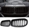 Kühlergrill Passend für BMW F15 X5 35i 35iX 35dX 40eX 50iX (xDrive) (2014-2018) F16 X6 35i 35iX 50iX (2015-2019), X5M X6M (2015-2019) Schwarz Glanz Kühler Front Doppel Rippen Grill Kühlergrill