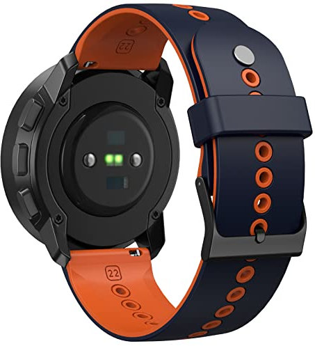 ANBEST 22mm Armband für Suunto 9 Peak/ 5 Peak Armband, Weiches Silikon Sport Ersatzarmband für Suunto 5 Peak Armbänder mit Metall Druckknopf & Anti Loss Ring
