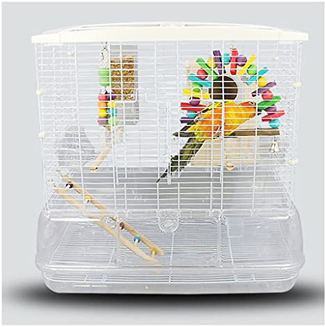 Vogelkäfig Vogelkäfig Papageienkäfig Großer Zuchtkäfig mit Futterbehälter Geeignet ， für Sittiche Kanarienvögel Liebesvögel Kleine Papageien Transparente Voliere Vogelkäfige Dekor