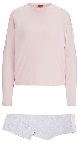 HUGO Damen Unite_Long Pyjama Set, Light/Pastel Pink686, M EU