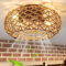 hummst Ceiling Fan with Light and Remote Control Quiet,40CM Rattan Ceiling Fan with Light,6 Wind Speeds for Bedroom Restaurant