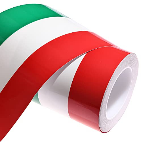 Vinciann Rotolo Adesivo Bandiera Italia 200x7.5 cm Decorazione Auto Automobile Tricolore Italiano Racing Style