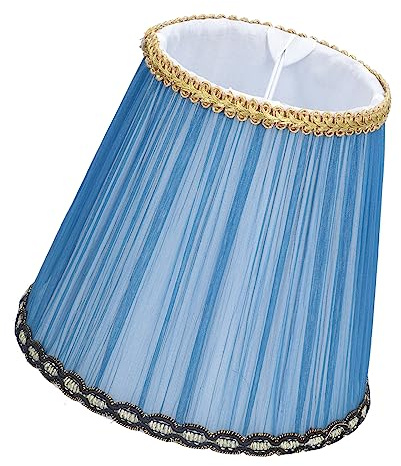 Kleine Lampenschirme aus Stoff, 3er-Set, Clip-On-Lampenschirm Mit Falten, Kronleuchter-Lampenschirm, Tischlampenschirm Für Schlafzimmer Und Wohnzimmer(Dunkelblau)