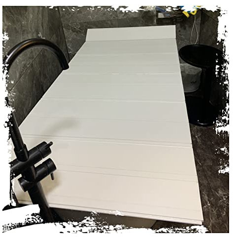 Couverture De Baignoire Pliable Couverture D'isolation De Baignoire, Blanc PVC Plastique Baignoire Planche À Poussière, 0,6cm D'épaisseur Imperméable Ponts Baignoire, Largeur 66/70/75/80cm Pliante (C