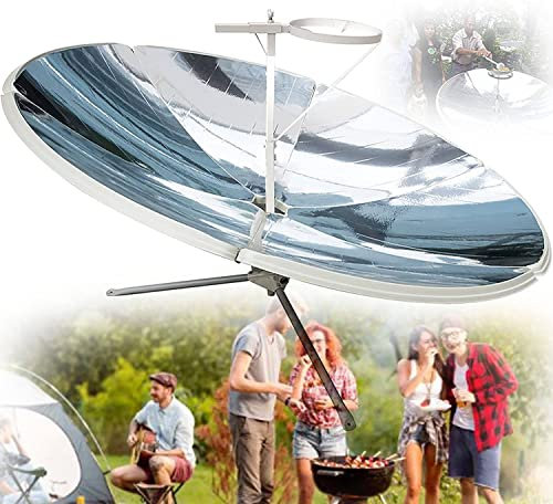 Konzentrierender Solarkocher, 2000 W Durchmesser 155 cm, Parabol-Kocher, Solarkocher, Sonnenofen, Outdoor-Ofen, ganzjährig, für Outdoor, Camping, Grillen, Kochen