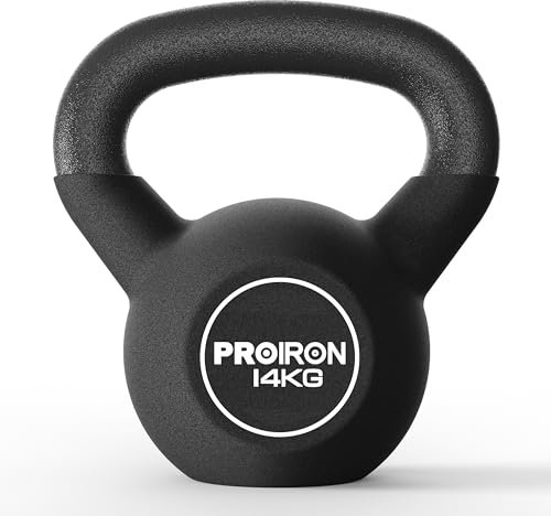PROIRON Kettlebell, Kugelhantel mit hochwertiger Neoprene Coated, 14 kg | Bodenschonend | Schwunghantel Rundgewicht Neopren