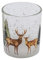 ZauberDeko Windlicht Teelichthalter Glas Hirschpaar Schnee Tanne Weihnachten Deko 8cm hoch