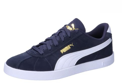 PUMA Unisex Youth Club II JR Sneaker, PUMA Navy-PUMA White-PUMA Gold, 5 UK