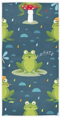 GAIREG Funny Frogs Handtuch, Baumwolle, saugfähig, weich, dekoratives Handtuch für Badezimmer, 38,1 x 76,2 cm