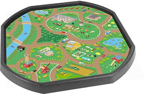 Farm Building Block Style Vinyl Tuff Tray Insert - 60 x 60 cm - Ideal for Mini Tuff Spot Tuff Tray - Tuff Tray NOT Included