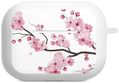 DeinDesign Hülle mit Karabiner kompatibel mit Apple AirPods Pro 2. Generation Case weiß Schutzhülle mit Schlüsselanhänger Kirschblüten Japan Asien